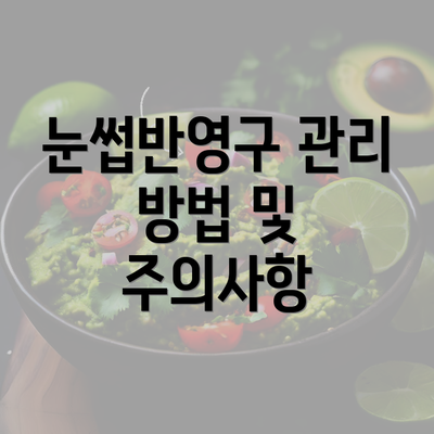 눈썹반영구 관리 방법 및 주의사항