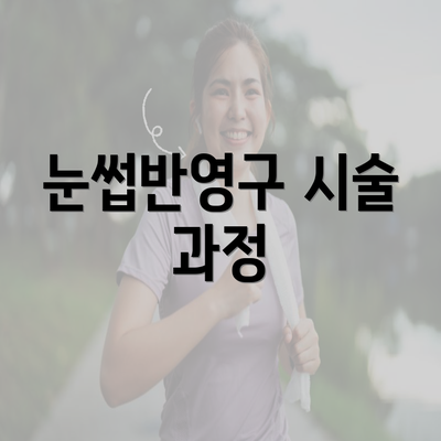 눈썹반영구 시술 과정