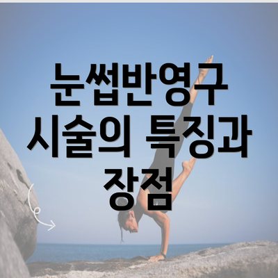 눈썹반영구 시술의 특징과 장점