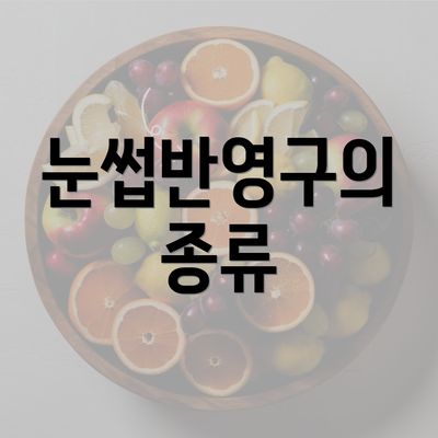 눈썹반영구의 종류