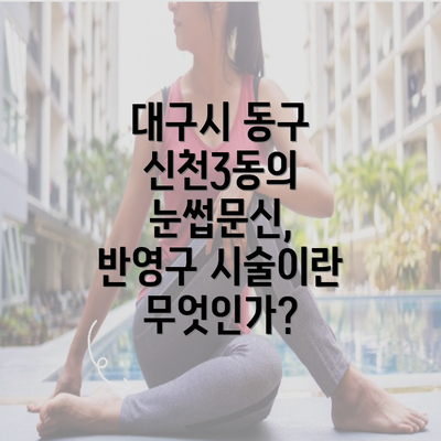 대구시 동구 신천3동의 눈썹문신, 반영구 시술이란 무엇인가?