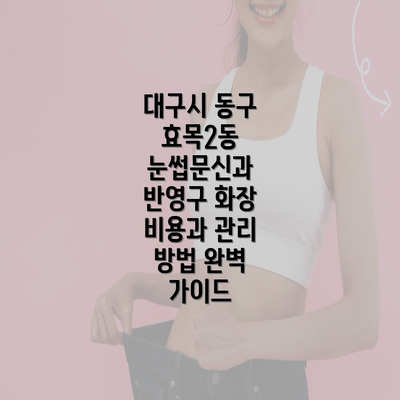 대구시 동구 효목2동 눈썹문신과 반영구 화장 비용과 관리 방법 완벽 가이드