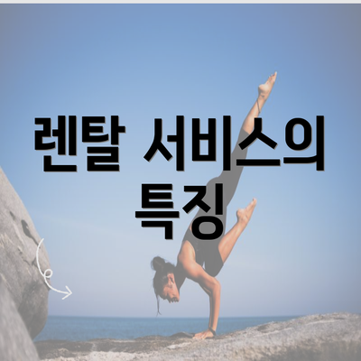 렌탈 서비스의 특징