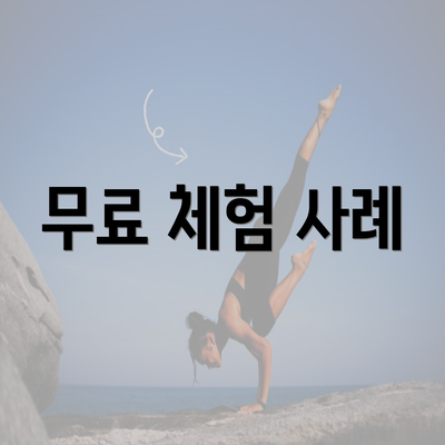 무료 체험 사례