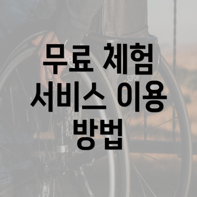 무료 체험 서비스 이용 방법