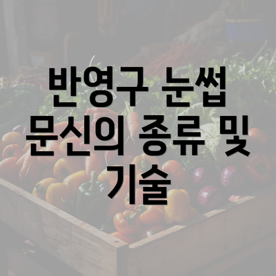 반영구 눈썹 문신의 종류 및 기술