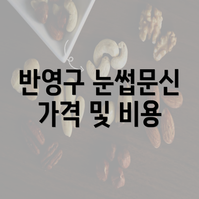 반영구 눈썹문신 가격 및 비용