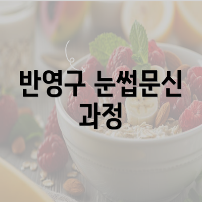 반영구 눈썹문신 과정