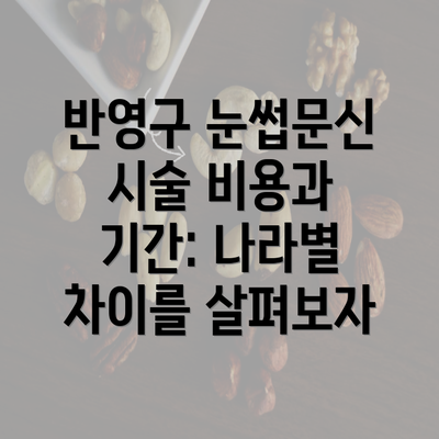 반영구 눈썹문신 시술 비용과 기간: 나라별 차이를 살펴보자