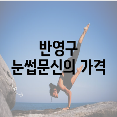 반영구 눈썹문신의 가격