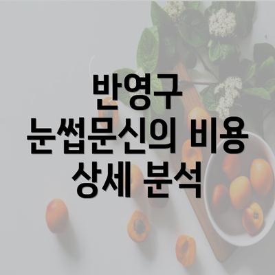 반영구 눈썹문신의 비용 상세 분석