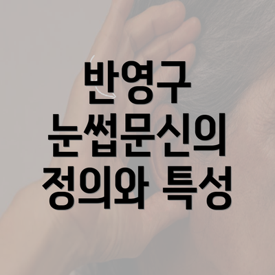 반영구 눈썹문신의 정의와 특성