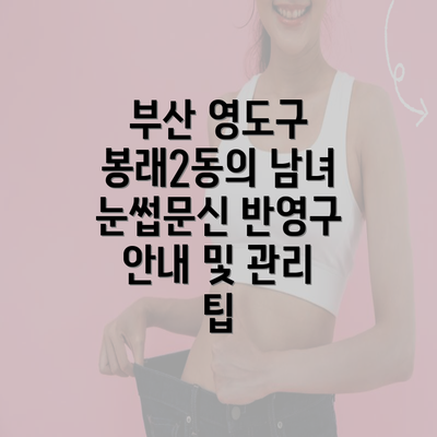 부산 영도구 봉래2동의 남녀 눈썹문신 반영구 안내 및 관리 팁