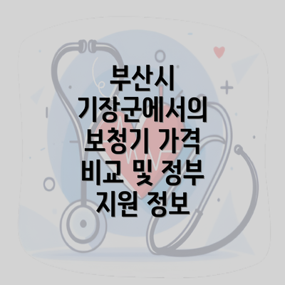 부산시 기장군에서의 보청기 가격 비교 및 정부 지원 정보