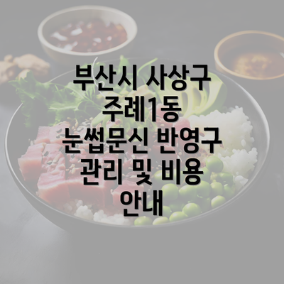 부산시 사상구 주례1동 눈썹문신 반영구 관리 및 비용 안내