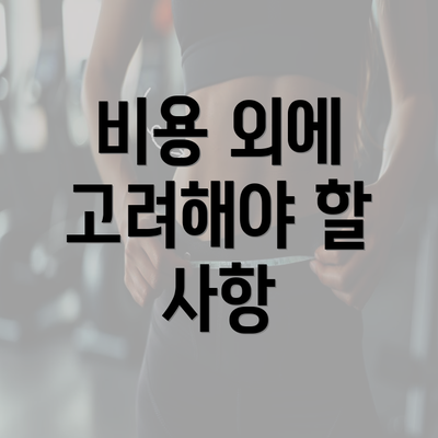 비용 외에 고려해야 할 사항