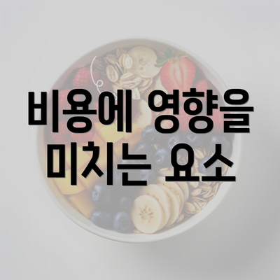 비용에 영향을 미치는 요소