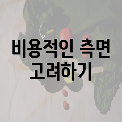 비용적인 측면 고려하기