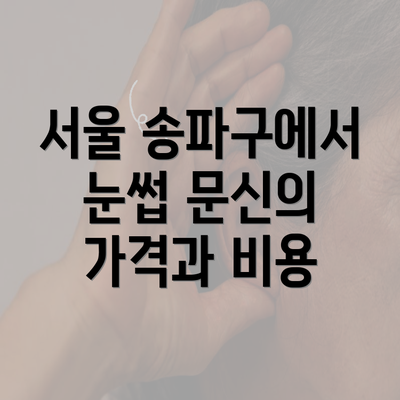 서울 송파구에서 눈썹 문신의 가격과 비용