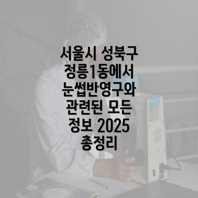 서울시 성북구 정릉1동에서 눈썹반영구와 관련된 모든 정보 2025 총정리