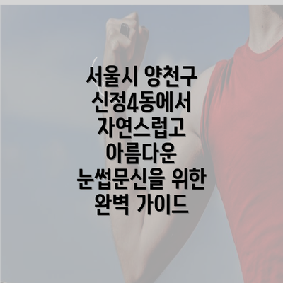 서울시 양천구 신정4동에서 자연스럽고 아름다운 눈썹문신을 위한 완벽 가이드