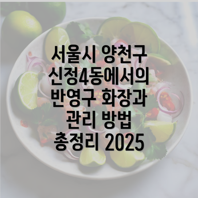 서울시 양천구 신정4동에서의 반영구 화장과 관리 방법 총정리 2025