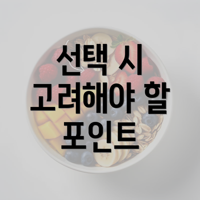 선택 시 고려해야 할 포인트