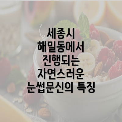 세종시 해밀동에서 진행되는 자연스러운 눈썹문신의 특징