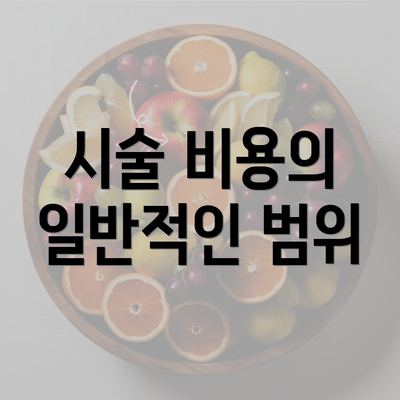 시술 비용의 일반적인 범위