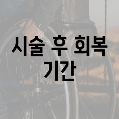 시술 후 회복 기간