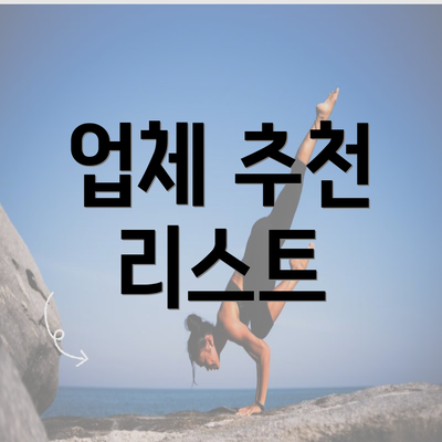 업체 추천 리스트