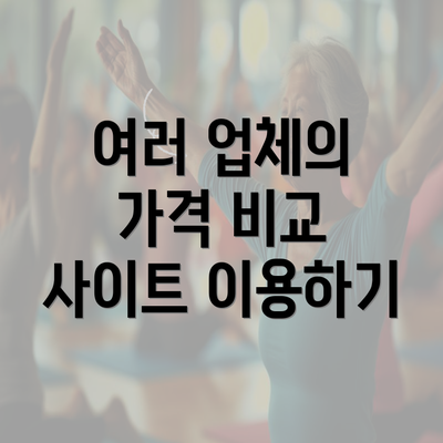 여러 업체의 가격 비교 사이트 이용하기