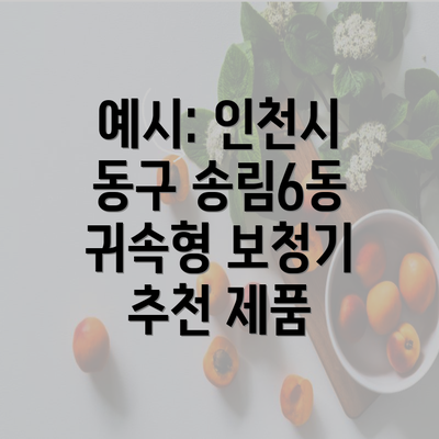 예시: 인천시 동구 송림6동 귀속형 보청기 추천 제품