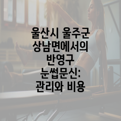 울산시 울주군 상남면에서의 반영구 눈썹문신: 관리와 비용