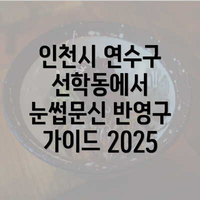 인천시 연수구 선학동에서 눈썹문신 반영구 가이드 2025