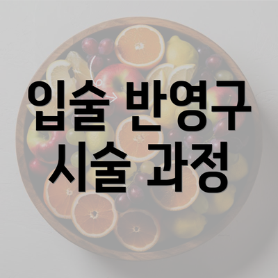 입술 반영구 시술 과정