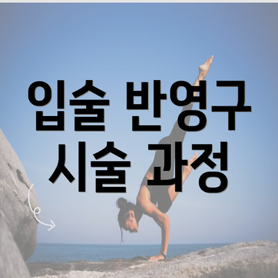 입술 반영구 시술 과정