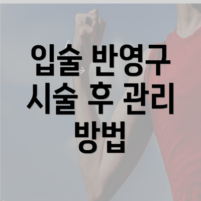 입술 반영구 시술 후 관리 방법