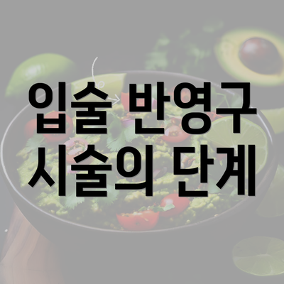 입술 반영구 시술의 단계