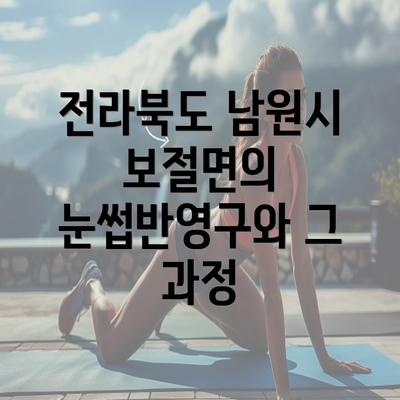 전라북도 남원시 보절면의 눈썹반영구와 그 과정