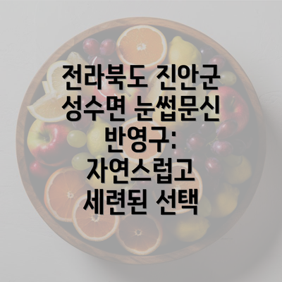 전라북도 진안군 성수면 눈썹문신 반영구: 자연스럽고 세련된 선택