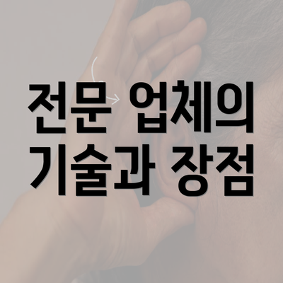 전문 업체의 기술과 장점