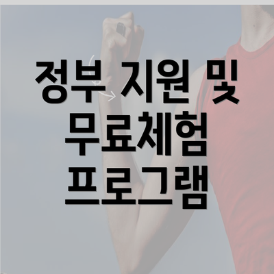 정부 지원 및 무료체험 프로그램