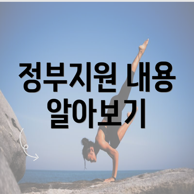 정부지원 내용 알아보기