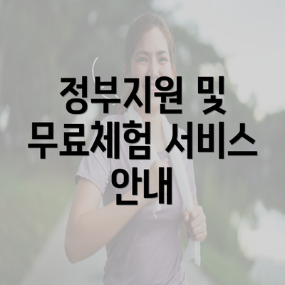 정부지원 및 무료체험 서비스 안내