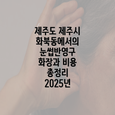 제주도 제주시 화북동에서의 눈썹반영구 화장과 비용 총정리 2025년