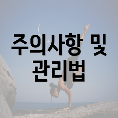 주의사항 및 관리법