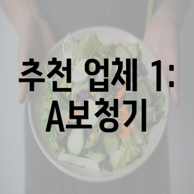 추천 업체 1: A보청기