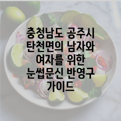 충청남도 공주시 탄천면의 남자와 여자를 위한 눈썹문신 반영구 가이드