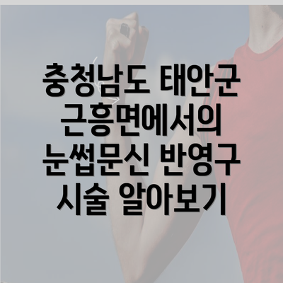 충청남도 태안군 근흥면에서의 눈썹문신 반영구 시술 알아보기